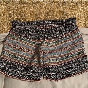 The Limited High Waist Patterned Women's Shorts - Black, Orange, Blue